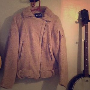 Woman’s pink coat